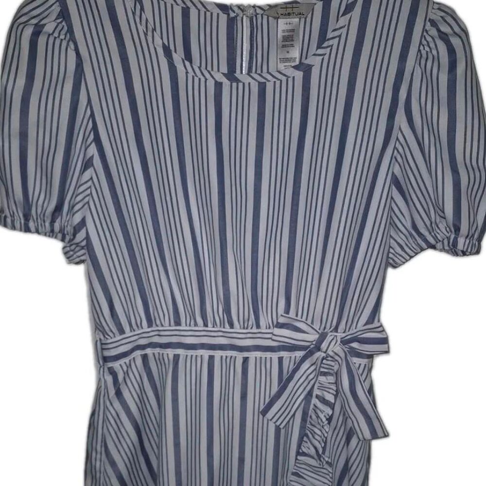 Habitual Women's Blue and White Striped Dress